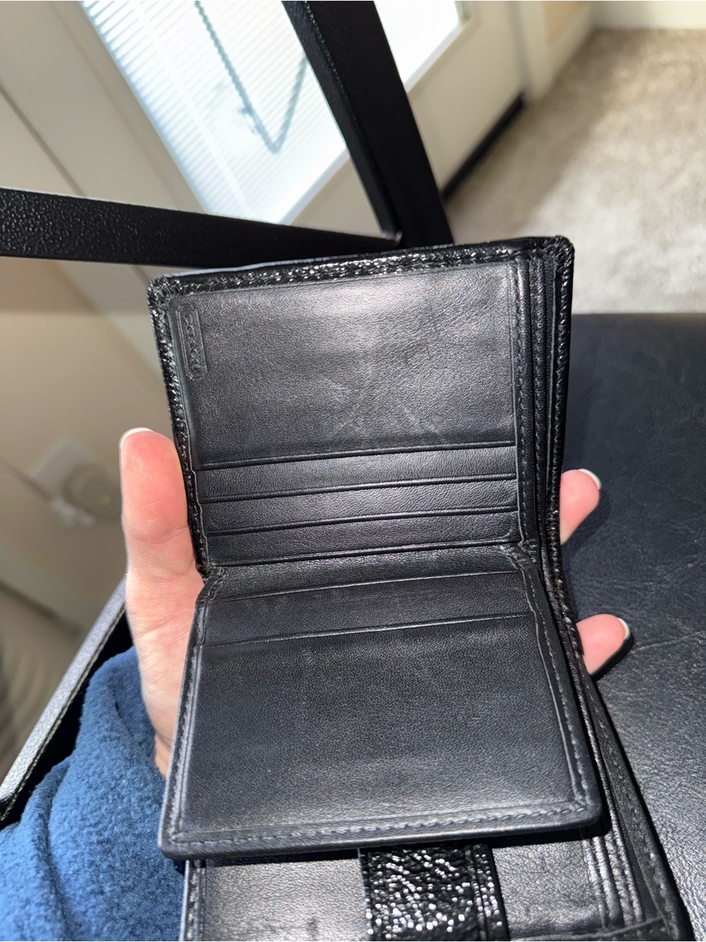 Coach Black and Cream Signature Canvas Wallet with Buckle - Picture 8 of 8